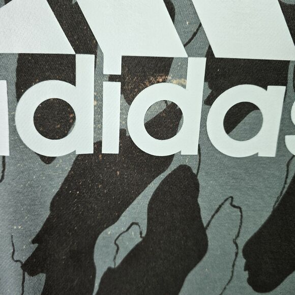 Adidas Sweatshirt Womens S Green Black Camo Pullover Logo Spell Out Streetwear - Picture 7 of 10